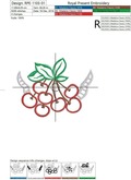 Cutwork machine embroidery design Cherries