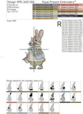 Daddy Bunny with hat Easter Machine Embroidery Design - 4 sizes