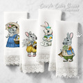 Daddy Bunny with hat Easter Machine Embroidery Design - 4 sizes