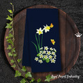 Daffodils with butterflies Machine Embroidery Design - 3 sizes