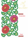Dahlia border Machine Embroidery Design