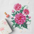 Dahlias Machine Embroidery Design - 4 sizes