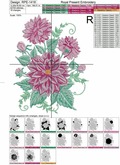 Dahlias Machine Embroidery Design - 4 sizes