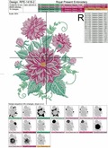 Dahlias Machine Embroidery Design - 4 sizes