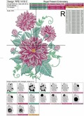 Dahlias Machine Embroidery Design - 4 sizes
