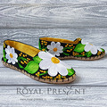 Daisies Espadrilles Machine Embroidery Pattern - 4 sizes