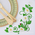 Daisies corner Machine Embroidery Design - 4 sizes
