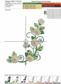 Daisies corner Machine Embroidery Design - 4 sizes