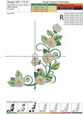 Daisies corner Machine Embroidery Design - 4 sizes