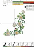 Daisies corner Machine Embroidery Design - 4 sizes