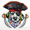 Dalmatian Pirate with sabers - 4 sizes