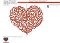 Decorative Heart Machine Embroidery Design - 5 sizes
