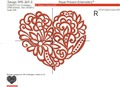 Decorative Heart Machine Embroidery Design - 5 sizes