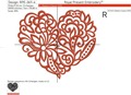 Decorative Heart Machine Embroidery Design - 5 sizes