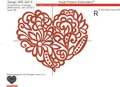 Decorative Heart Machine Embroidery Design - 5 sizes