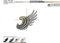 Decorative Wing Machine Embroidery Design - 2 sizes