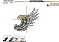 Decorative Wing Machine Embroidery Design - 2 sizes