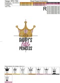 Deddys Little Princess Free Machine Embroidery Design - 3 sizes