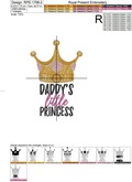 Deddys Little Princess Free Machine Embroidery Design - 3 sizes