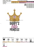 Deddys Little Princess Free Machine Embroidery Design - 3 sizes