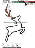 Deer Applique Machine Embroidery Design - 6 sizes