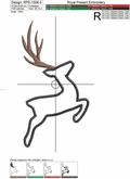 Deer Applique Machine Embroidery Design - 6 sizes