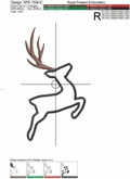 Deer Applique Machine Embroidery Design - 6 sizes