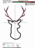 Deer Head Applique Machine Embroidery Design - 5 sizes