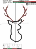 Deer Head Applique Machine Embroidery Design - 5 sizes