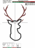Deer Head Applique Machine Embroidery Design - 5 sizes