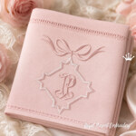 Motif de broderie machine 3D avec monogramme en forme de noeud - Forme de diamant