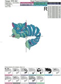 Disappearing Cheshire Cat levitating in the air Machine Embroidery Design - 2 sizes