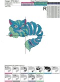 Disappearing Cheshire Cat levitating in the air Machine Embroidery Design - 2 sizes