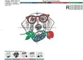 Dog in glasses with red rose - 4 sizes