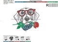 Dog in glasses with red rose - 4 sizes