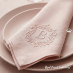 Motif de broderie en blanc du double monogramme de mariage - 3 tailles