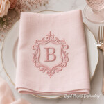 Motif de broderie en blanc du double monogramme de mariage - 3 tailles