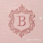 Motif de broderie en blanc du double monogramme de mariage - 3 tailles