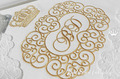 Double Wedding Monogram Blank with crown Embroidery Design - 3 sizes