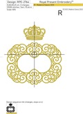 Double Wedding Monogram Blank with crown Embroidery Design - 3 sizes