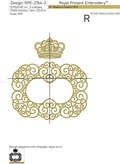 Double Wedding Monogram Blank with crown Embroidery Design - 3 sizes