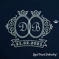 Double Wedding Monogram frame Embroidery Design - 4 sizes