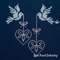 Doves with Hearts Cross-stitch Set - 2 sizes