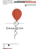 Dream Up Inscription FREE machine embroidery design - 5 sizes