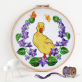 Duckling in Violets design of machine embroidery - 3 sizes