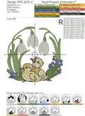Ducklings with Snowdrops Machine Embroidery Design - 3 sizes