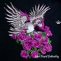 Eagle and roses Machine embroidery design - 2 sizes