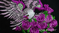 Eagle and roses Machine embroidery design - 2 sizes