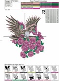 Eagle and roses Machine embroidery design - 2 sizes