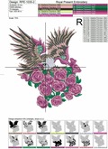 Eagle and roses Machine embroidery design - 2 sizes